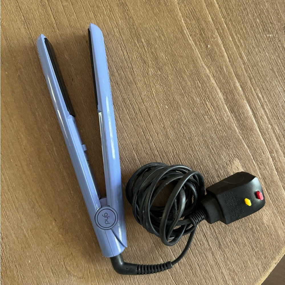 GHD periwinkle blue hair straightener